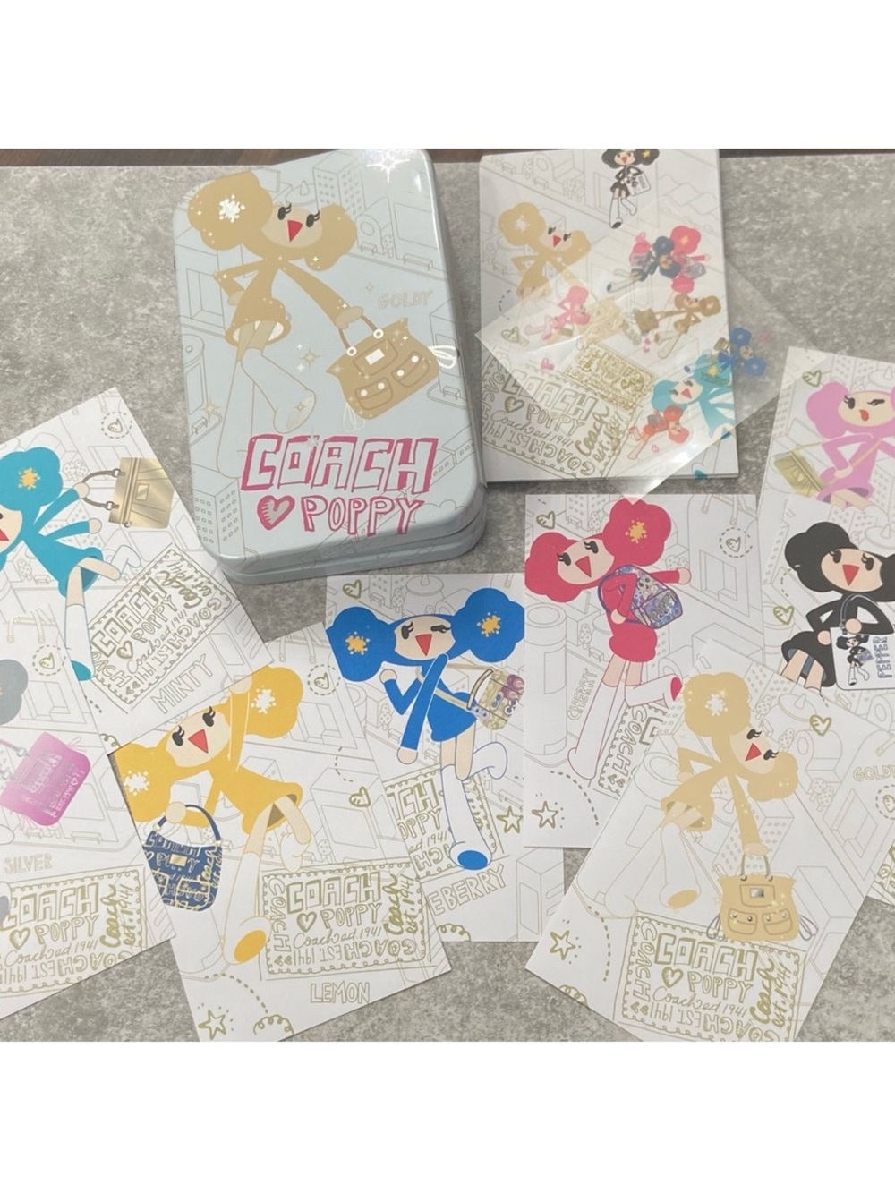 Coach Poppy Chan note cards complete set brand new